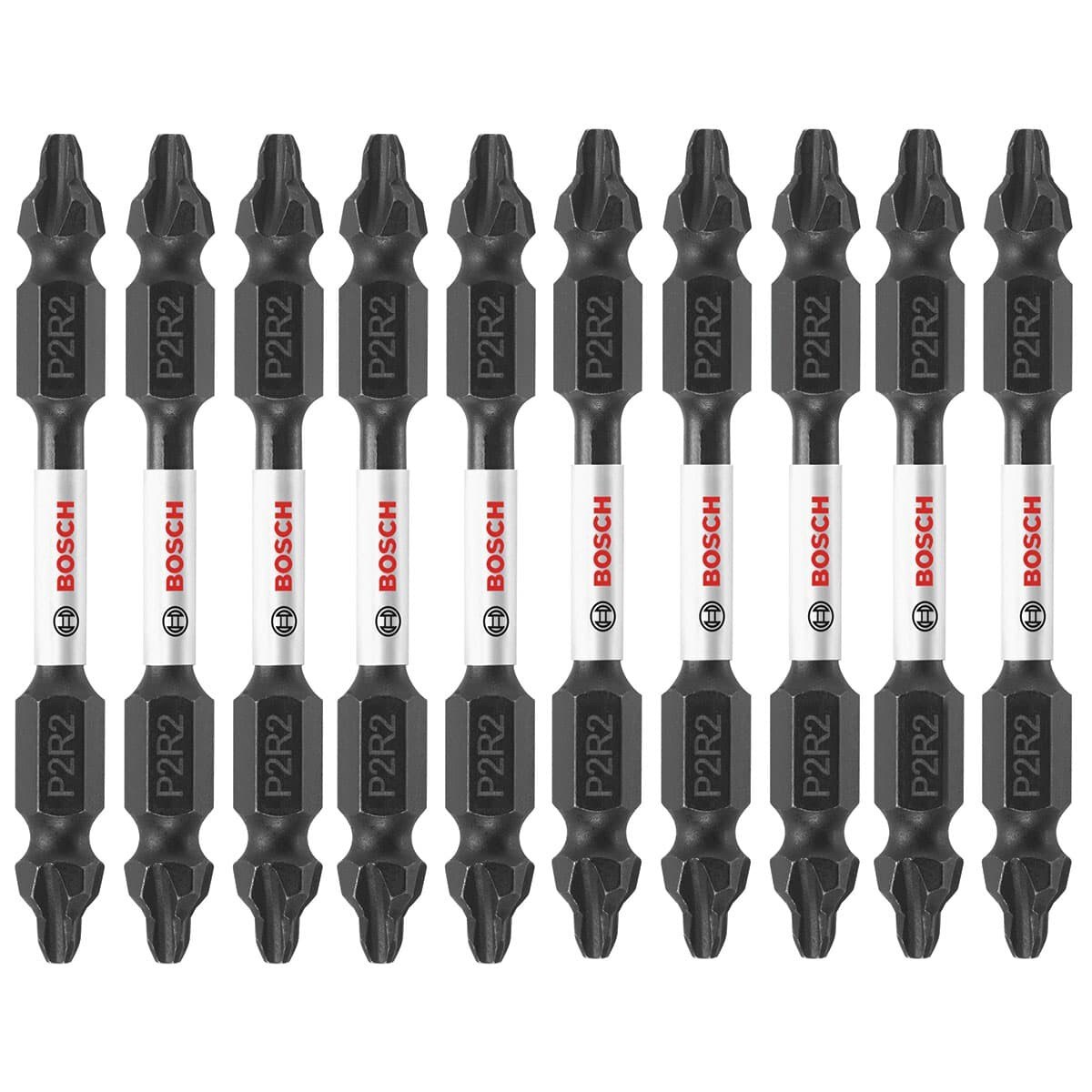 Bosch ITDEP2R225B 10-Pc Impact Tough 2.5" Phillips/Square #2 Double-Ended Bits