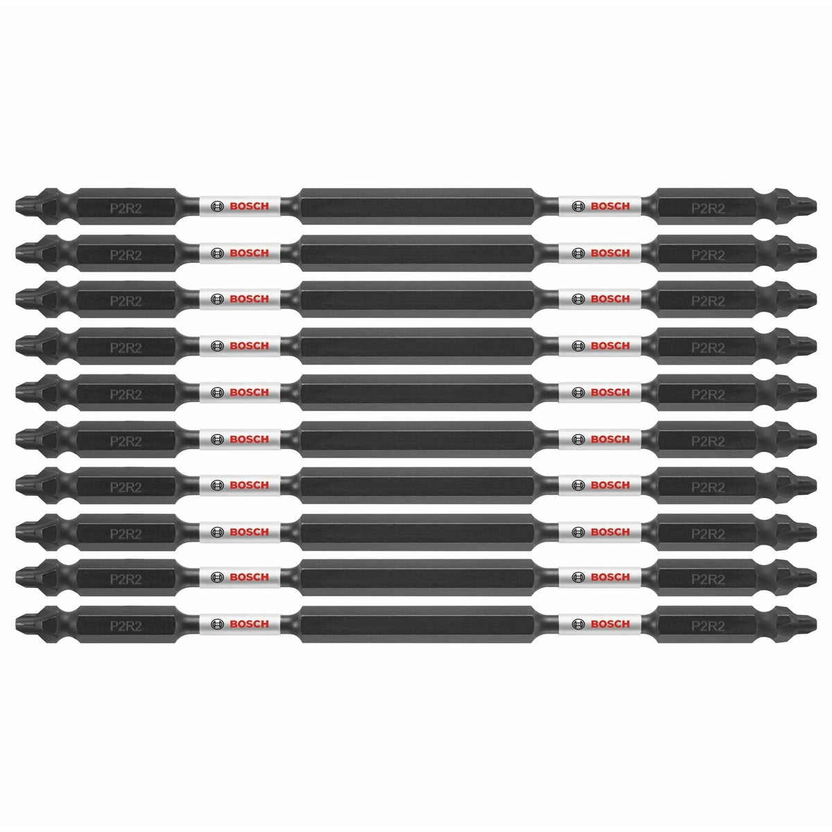 Bosch ITDEP2R26B 6" Impact Tough Phillips Square No 2 Double-Ended Screwdriver Bits (10 Pack)