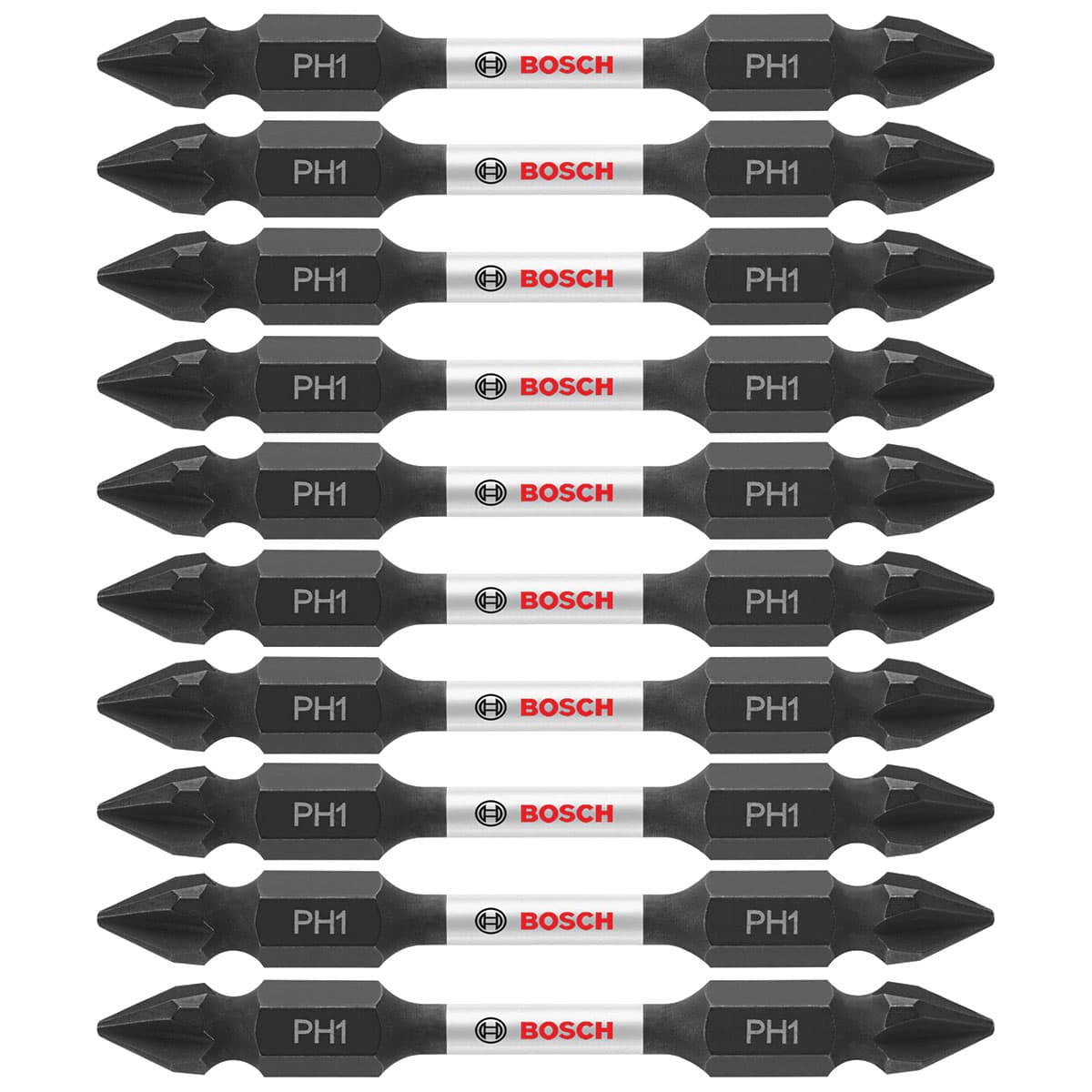 Bosch ITDEPH125B 10-Pc Impact Tough 2.5" Phillips #1 Double-Ended Bits