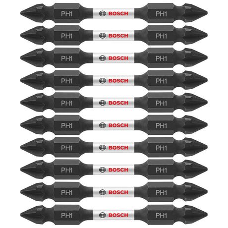Bosch ITDEPH125B 10-Pc Impact Tough 2.5" Phillips #1 Double-Ended Bits