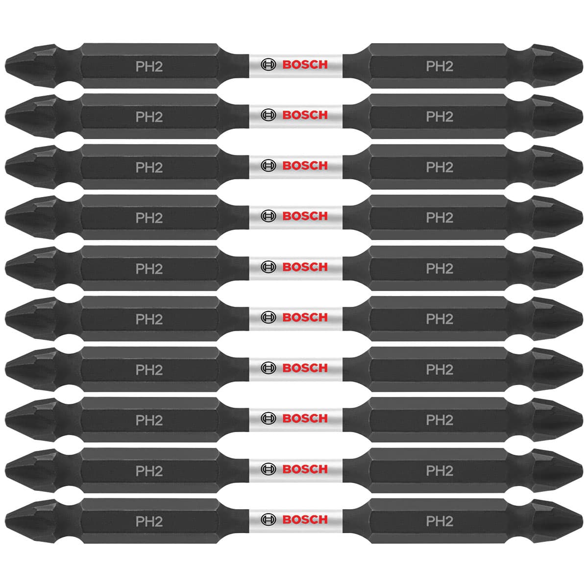 Bosch ITDEPH235B 10-Pc Impact Tough 3.5" Phillips #2 Double-Ended Bits