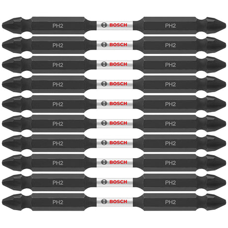 Bosch ITDEPH235B 10-Pc Impact Tough 3.5" Phillips #2 Double-Ended Bits