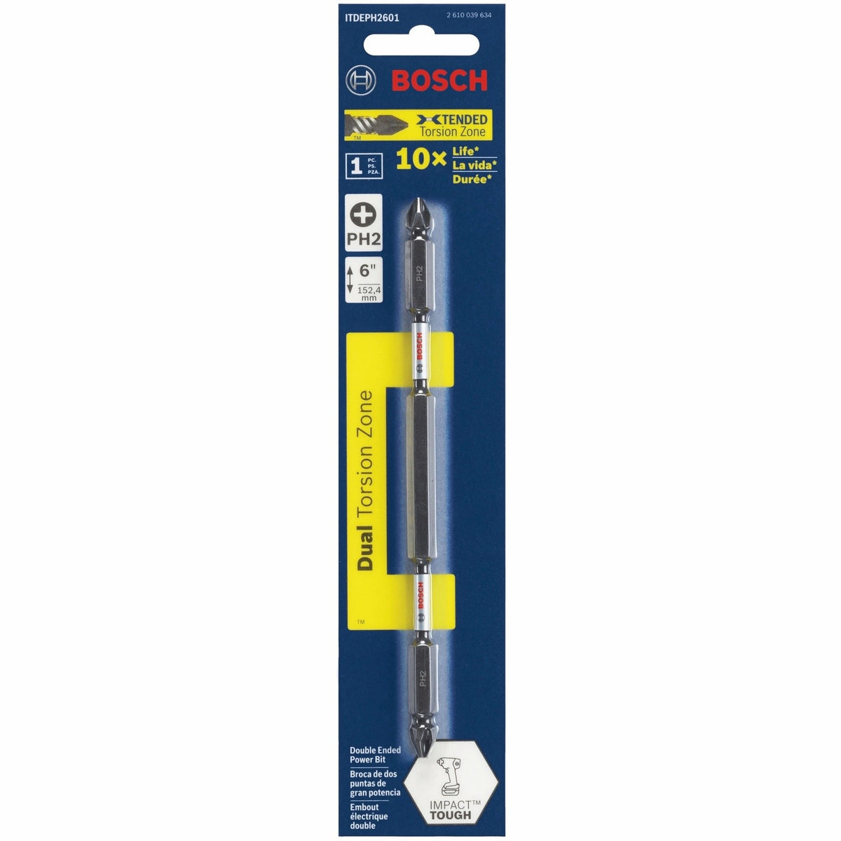 Bosch ITDEPH2601 6" Impact Tough Phillips No 2 Double-Ended Driver Bit - 2