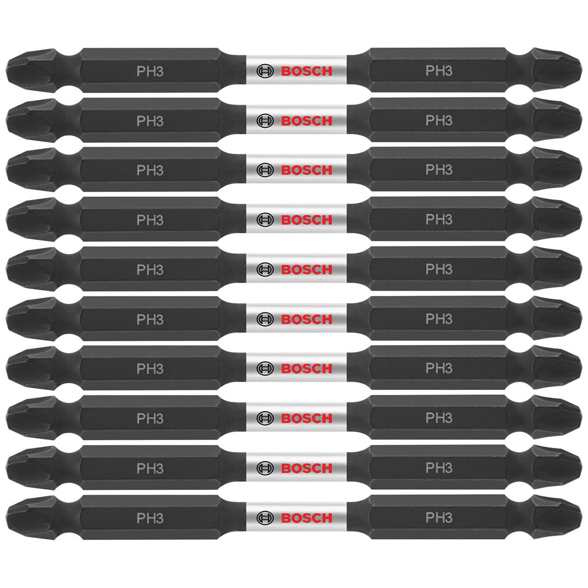 Bosch ITDEPH335B 10-Pc Impact Tough 3.5" Phillips #3 Double-Ended Bits