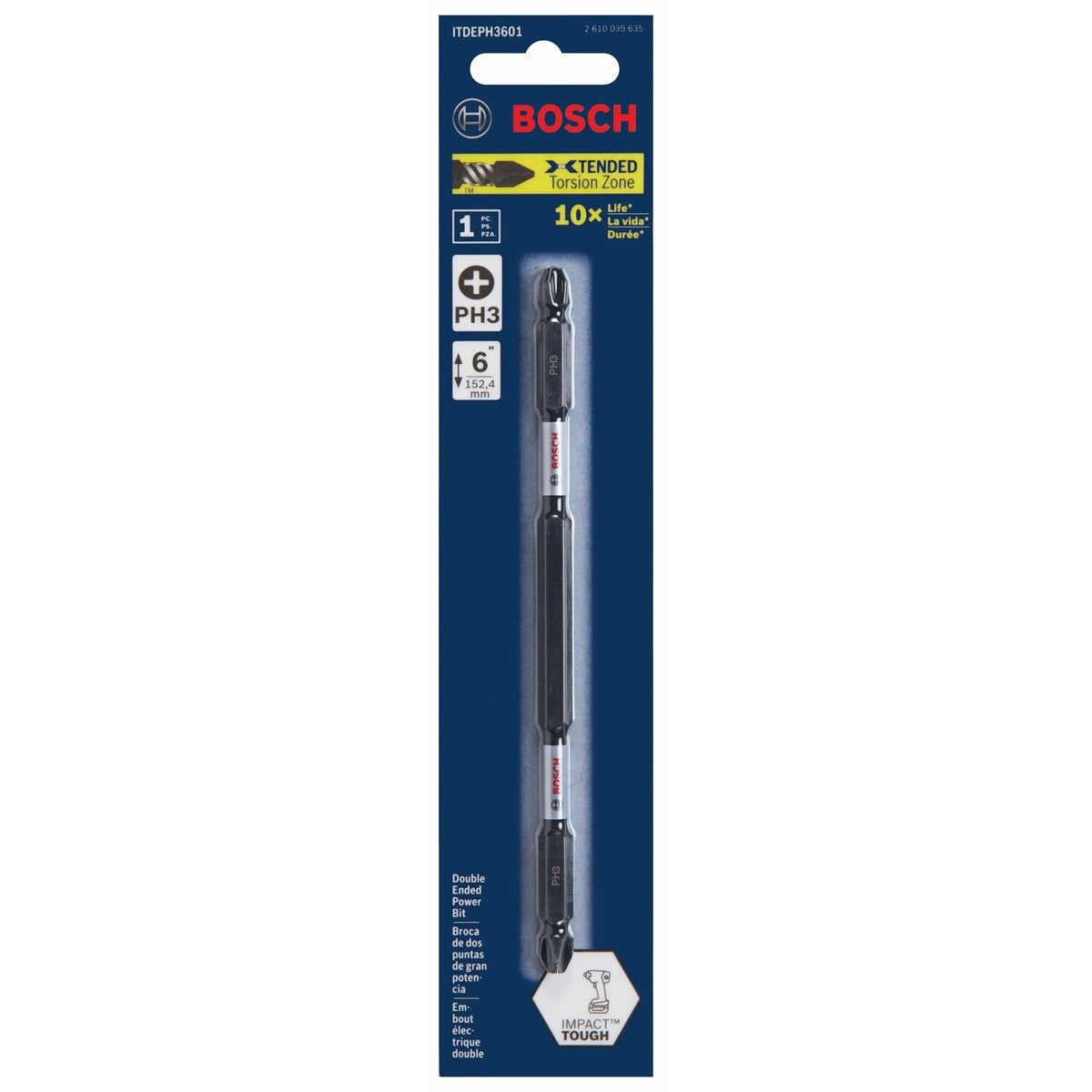 Bosch ITDEPH3601 6" Impact Tough Phillips No3 Double Ended Impact Driver Bit - 2