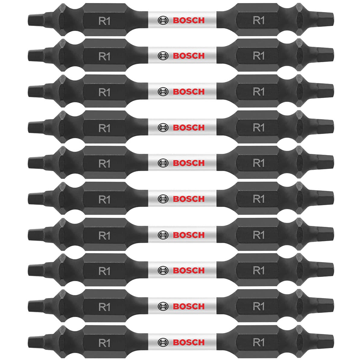Bosch ITDESQ125B 10-Pc Impact Tough 2.5" Square #1 Double-Ended Bits