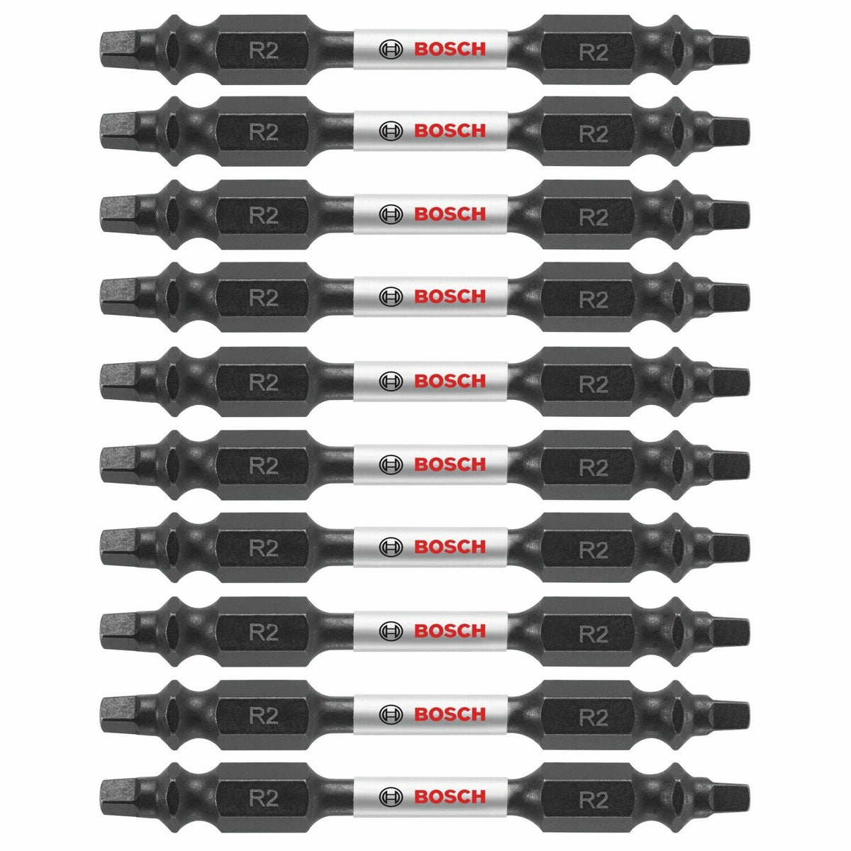 Bosch ITDESQ225B 2.5" Square No. 2 Double-Ended Impact Tough Driver Bits (10 Pack)