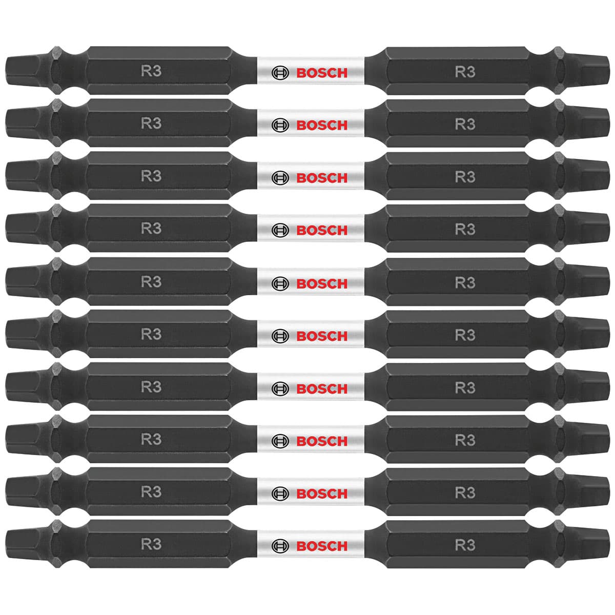 Bosch ITDESQ335B 10-Pc Impact Tough 3.5" Square #3 Double-Ended Bits