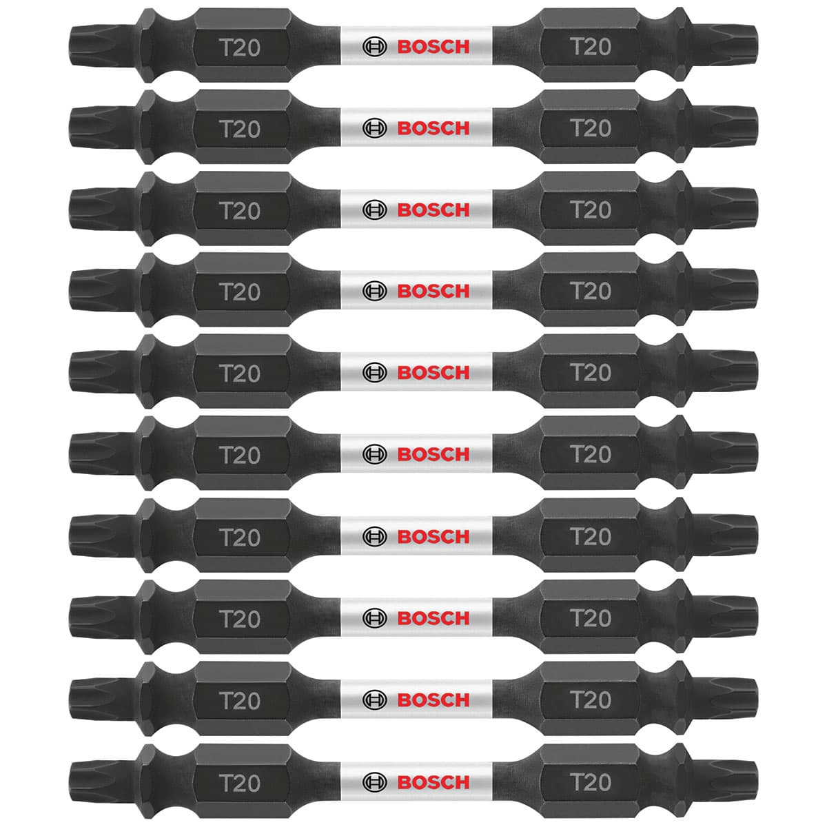 Bosch ITDET2025B 10-Pc Impact Tough 2.5" Torx #20 Double-Ended Bits