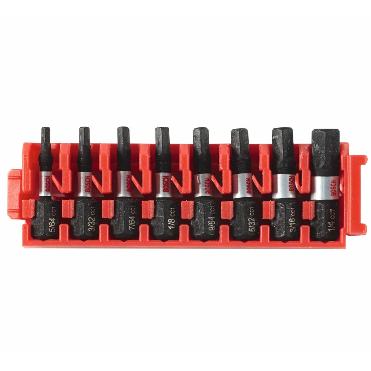 Bosch ITDHV108C 1" Driven Impact Hex Insert Bit Set with Custom Case Clip (8 Pack)