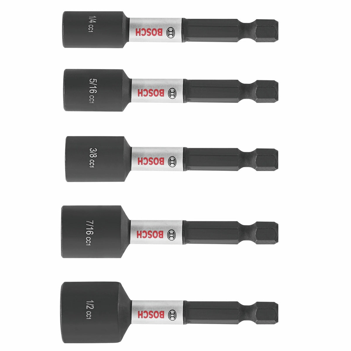 Bosch ITDNSV205 Driven 2-9/16" Impact Nutsetter Set with Magnetic Tips (5 Pack)