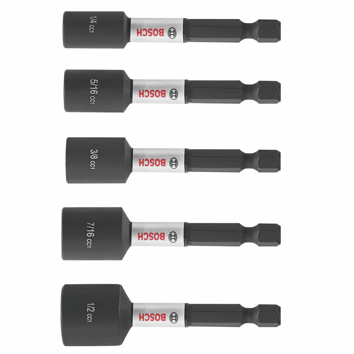 Bosch ITDNSV205 Driven 2-9/16" Impact Nutsetter Set with Magnetic Tips (5 Pack)