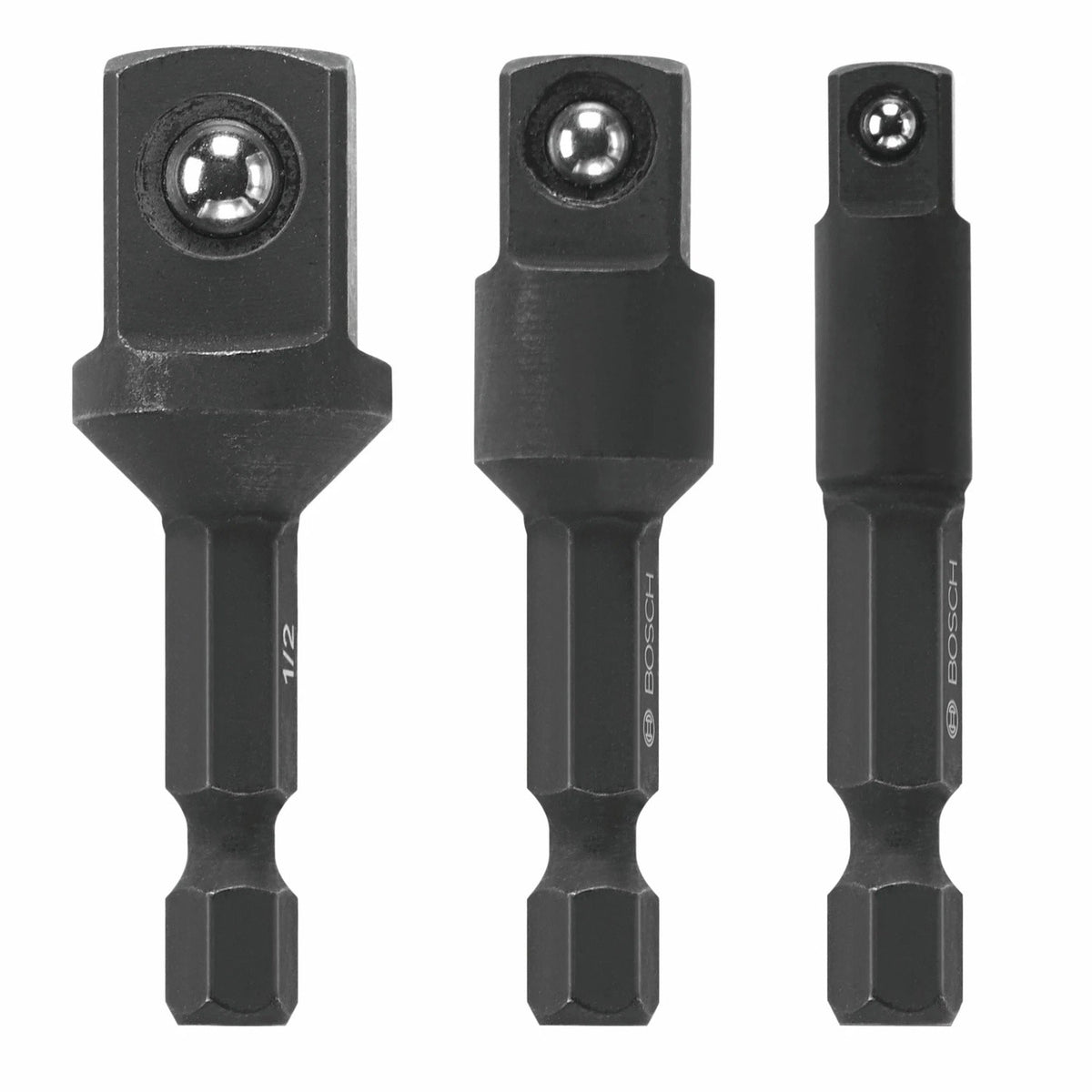 Bosch ITDSAV203 1/4" Hex Impact Socket Adapter Set for Impact Drivers (3 Pack)