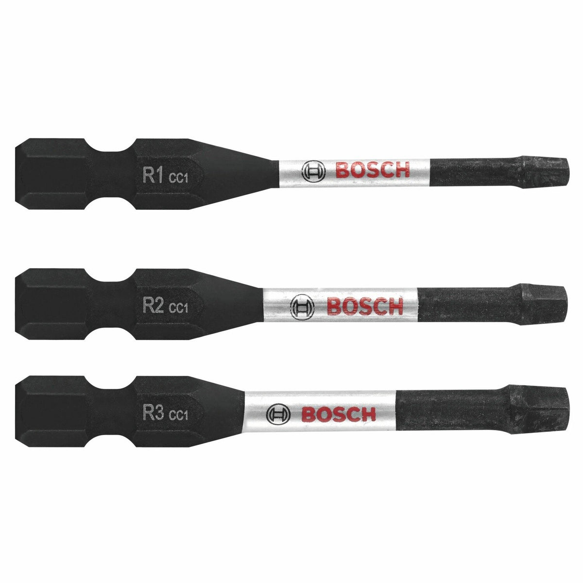 Bosch ITDSQV203 2" Driven Impact Square Power Bit Set with 1/4" Hex Shank (3 Pack)