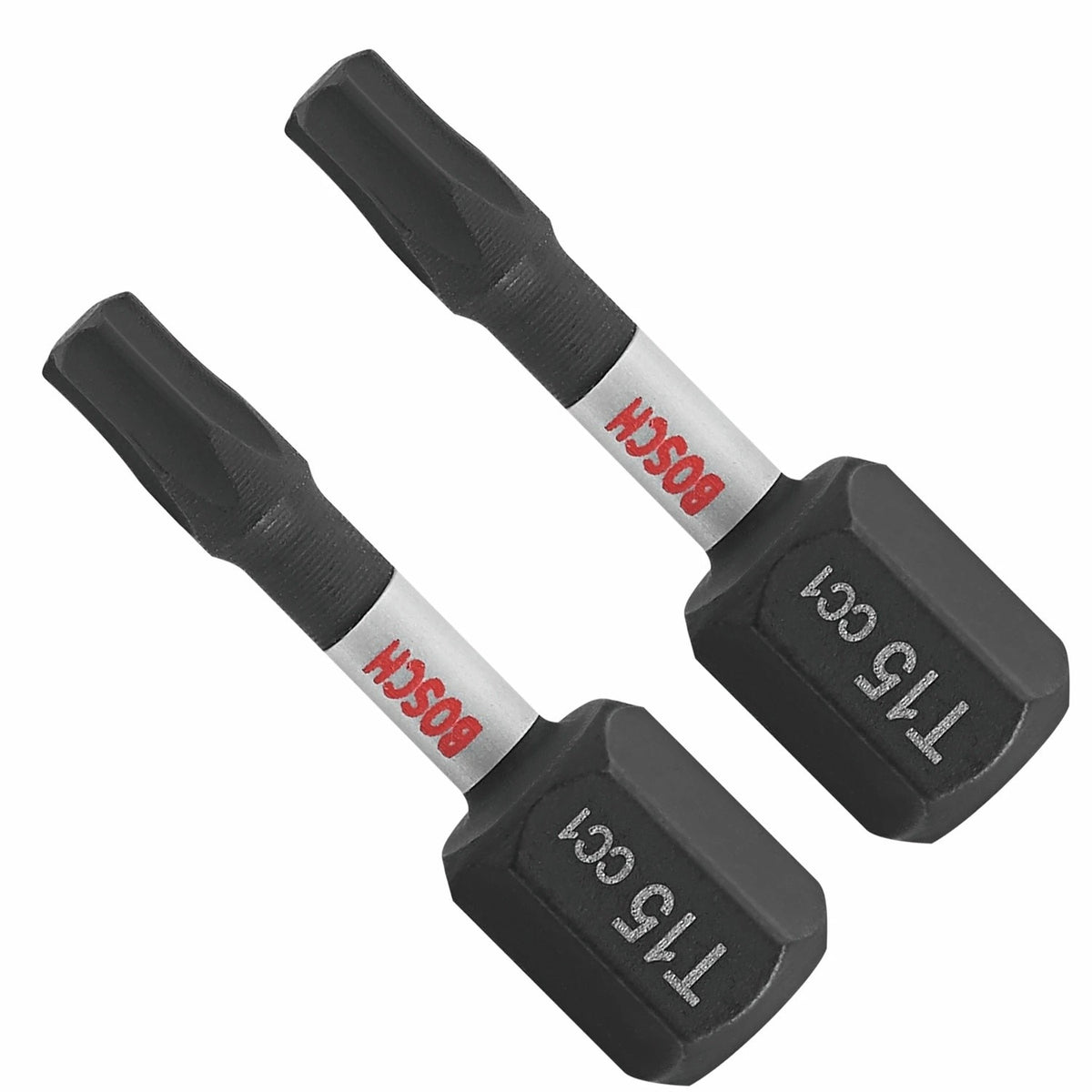 Bosch ITDT15102 1" Driven Impact Torx T15 Insert Bits for Impact Drivers (2 Pack)