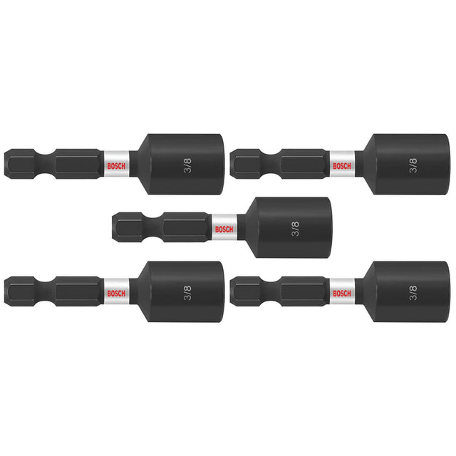 Bosch ITNS38B (5) Impact Tough 3/8 In. x 1-7/8 In. Nutsetters (Bulk Pack)