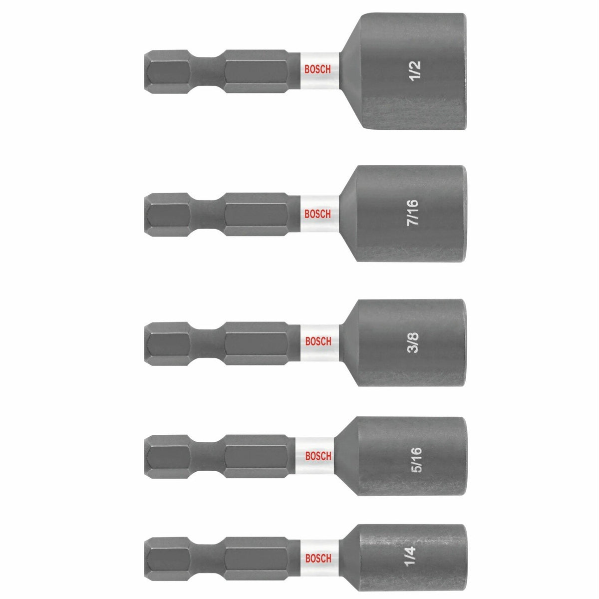Bosch ITNSV105 1-7/8" Impact Tough Magnetic Nutsetter Set (5 Pack)