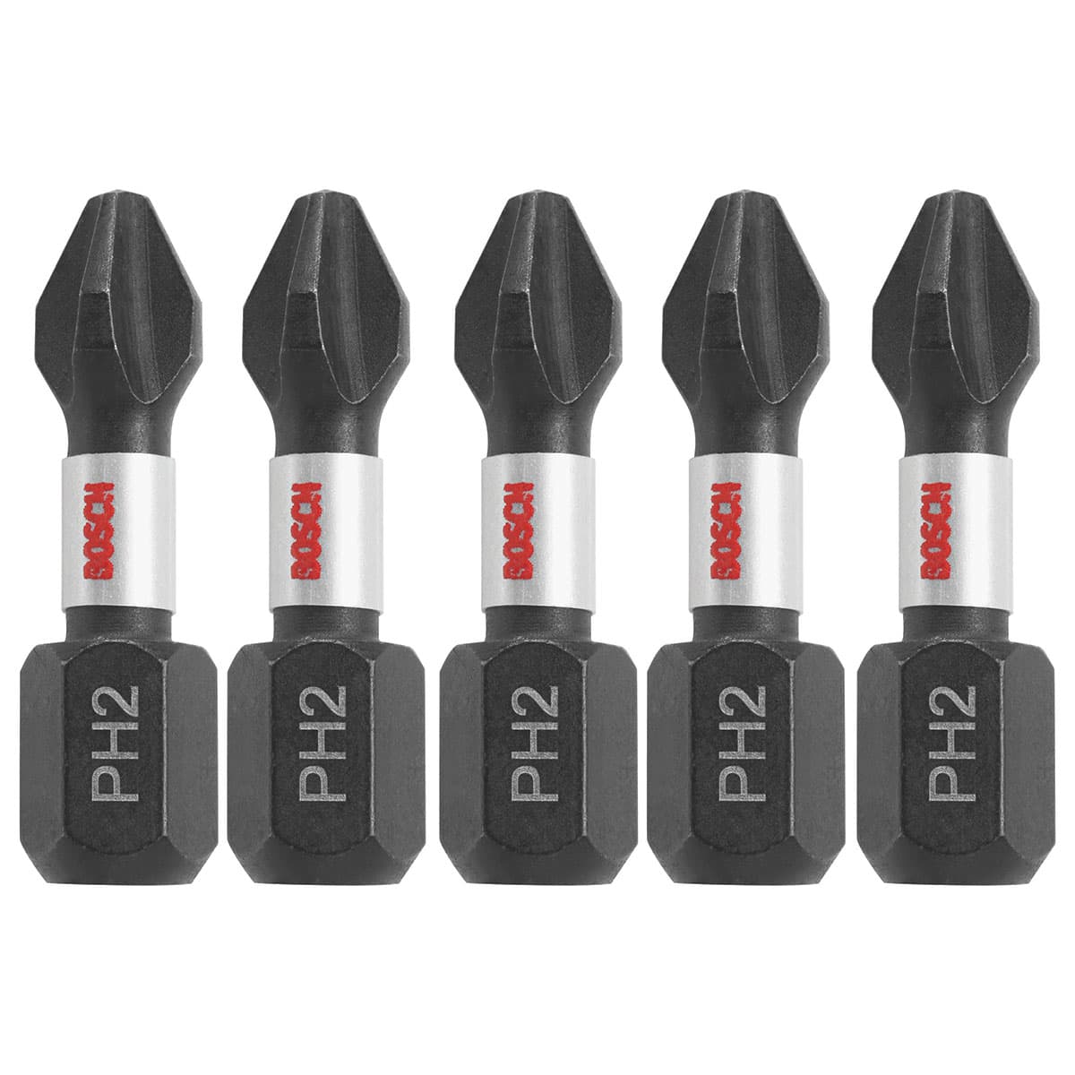 Bosch ITPH2105 5 pc. Impact Tough 1 In. Phillips #2 Insert Bits