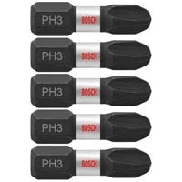 Bosch ITPH3105 1" Phillips No. 3 Impact Tough Insert Bits for Impact Drivers (5 Pack)