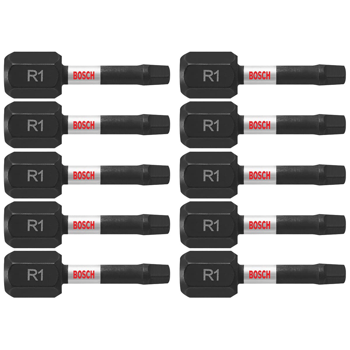 Bosch ITSQ11B 10 pc. Impact Tough 1 In. Square #1 Insert Bits (Bulk Pack)