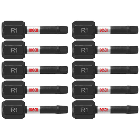 Bosch ITSQ11B 10 pc. Impact Tough 1 In. Square #1 Insert Bits (Bulk Pack)