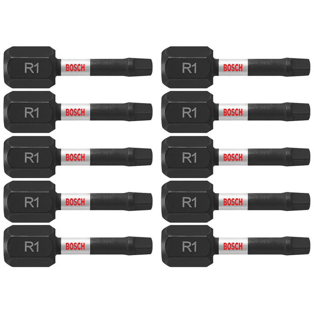 Bosch ITSQ11B 10 pc. Impact Tough 1 In. Square #1 Insert Bits (Bulk Pack)