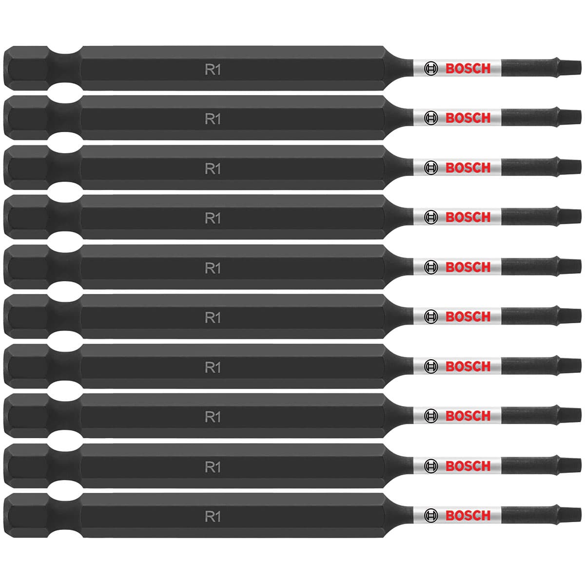 Bosch ITSQ135B 10-Pc Impact Tough 3.5" Square #1 Power Bits (Bulk Pack)