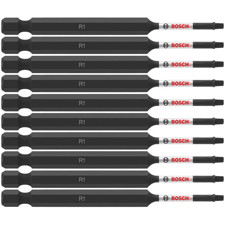 Bosch ITSQ135B 10-Pc Impact Tough 3.5" Square #1 Power Bits (Bulk Pack)