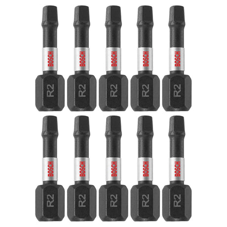 Bosch ITSQ21B 10 pc. Impact Tough 1 In. Square #2 Insert Bits (Bulk Pack)