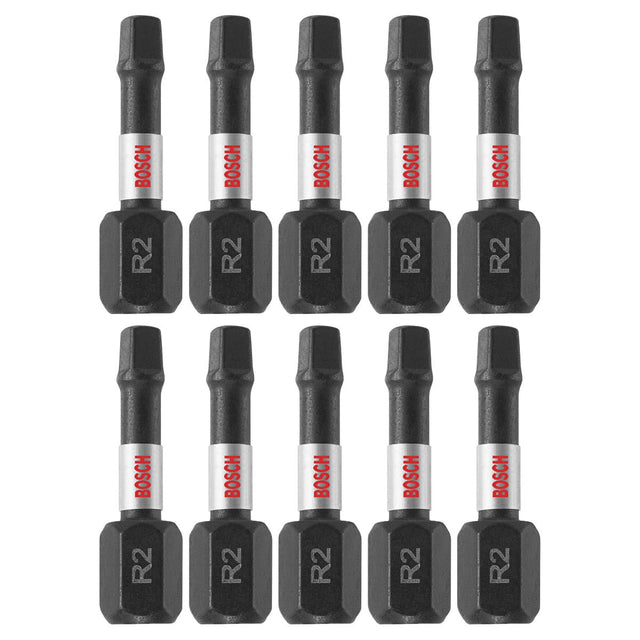 Bosch ITSQ21B 10 pc. Impact Tough 1 In. Square #2 Insert Bits (Bulk Pack)
