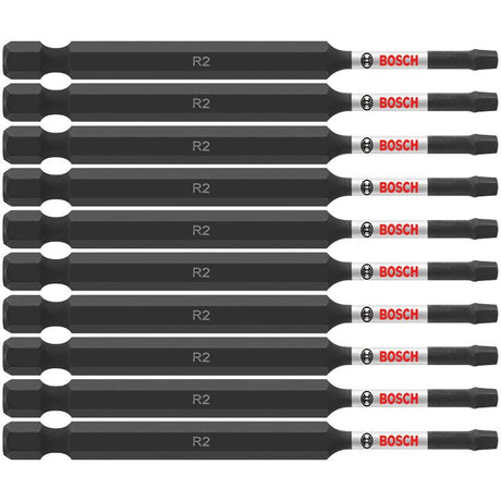 Bosch ITSQ235B 10 pc. Impact Tough 3.5" Square #2 Power Bits (Bulk Pack)
