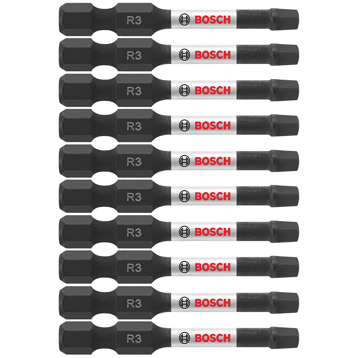 Bosch ITSQ32B 10 pc. Impact Tough 2 In. Square #3 Power Bits (Bulk Pack)