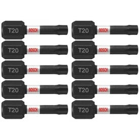 Bosch ITT201B 1" T20 Torx Impact Tough Insert Driver Bits for Impact Drivers (10 Pack)