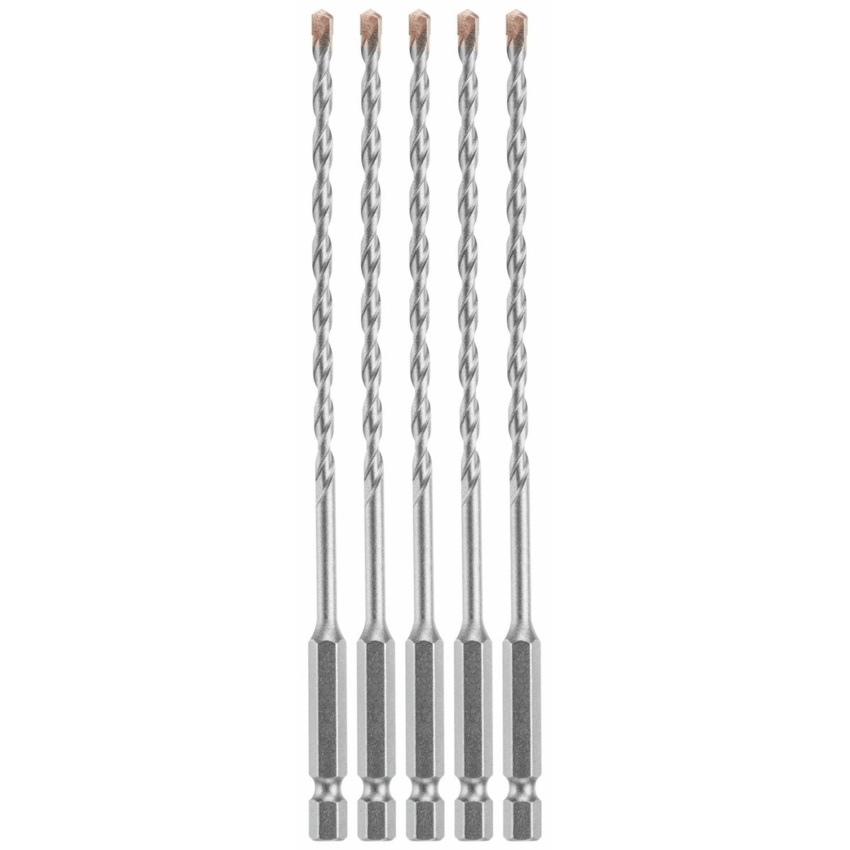 Bosch LBHX0035 3/16" x 6" Hex Shank Hammer Drill Masonry Bits for Concrete (5 Pack)