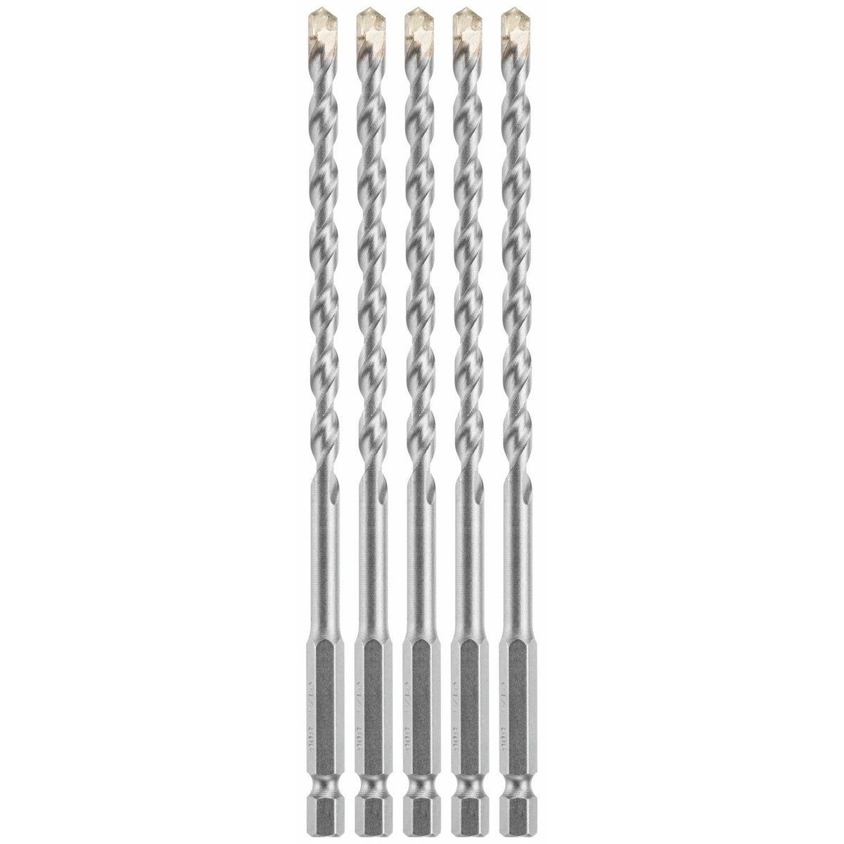 Bosch LBHX0045 1/4" x 6" Hex Shank Carbide Hammer Drill Masonry Bits (5 Pack)