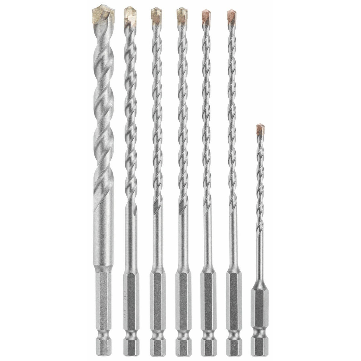 Bosch LBHXS7U Hex Shank Hammer Drill Masonry Bit Set with Carbide Tipped Bits (7 Pack)