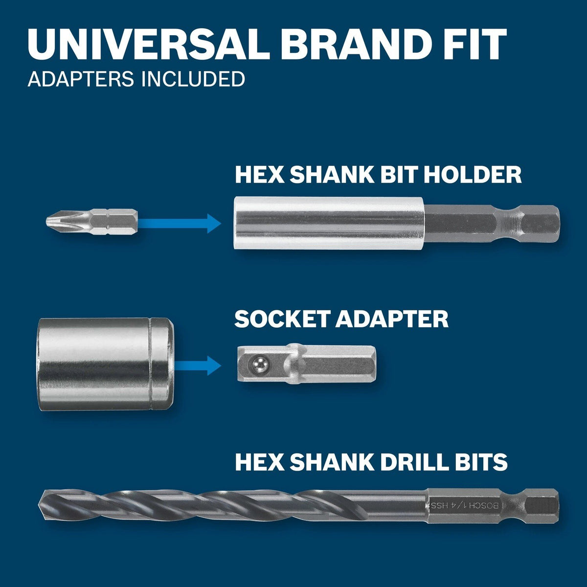 Bosch MS4065 Drilling and Driving Mixed Bit Set with Hard Case and Measuring Tape (65 Pack) - 7