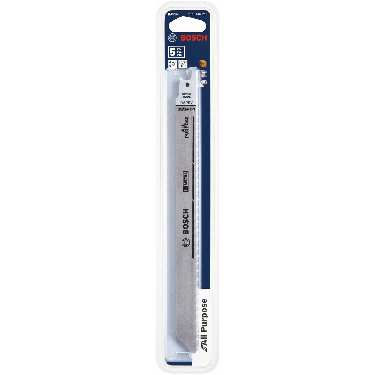 Bosch RAP9V 9" 10/14 TPI Bi-Metal All Purpose Reciprocating Saw Blades (5 Pack) - 2