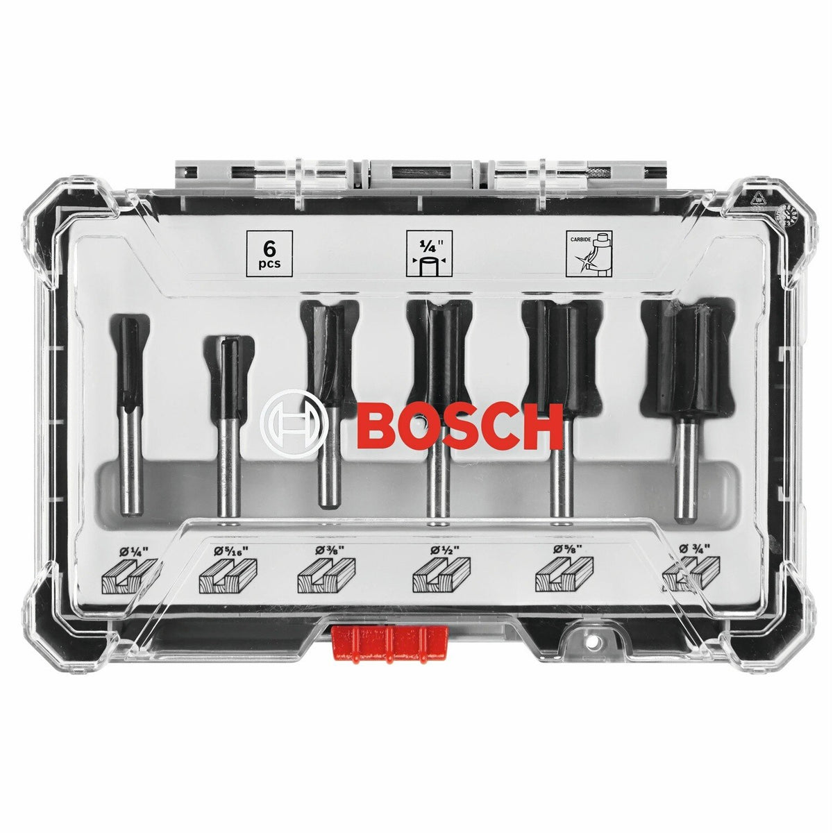 Bosch RBS006SBS Carbide-Tipped Groove Cutter Router Bit Set with 1/4" Shank (6 Pack) - 2