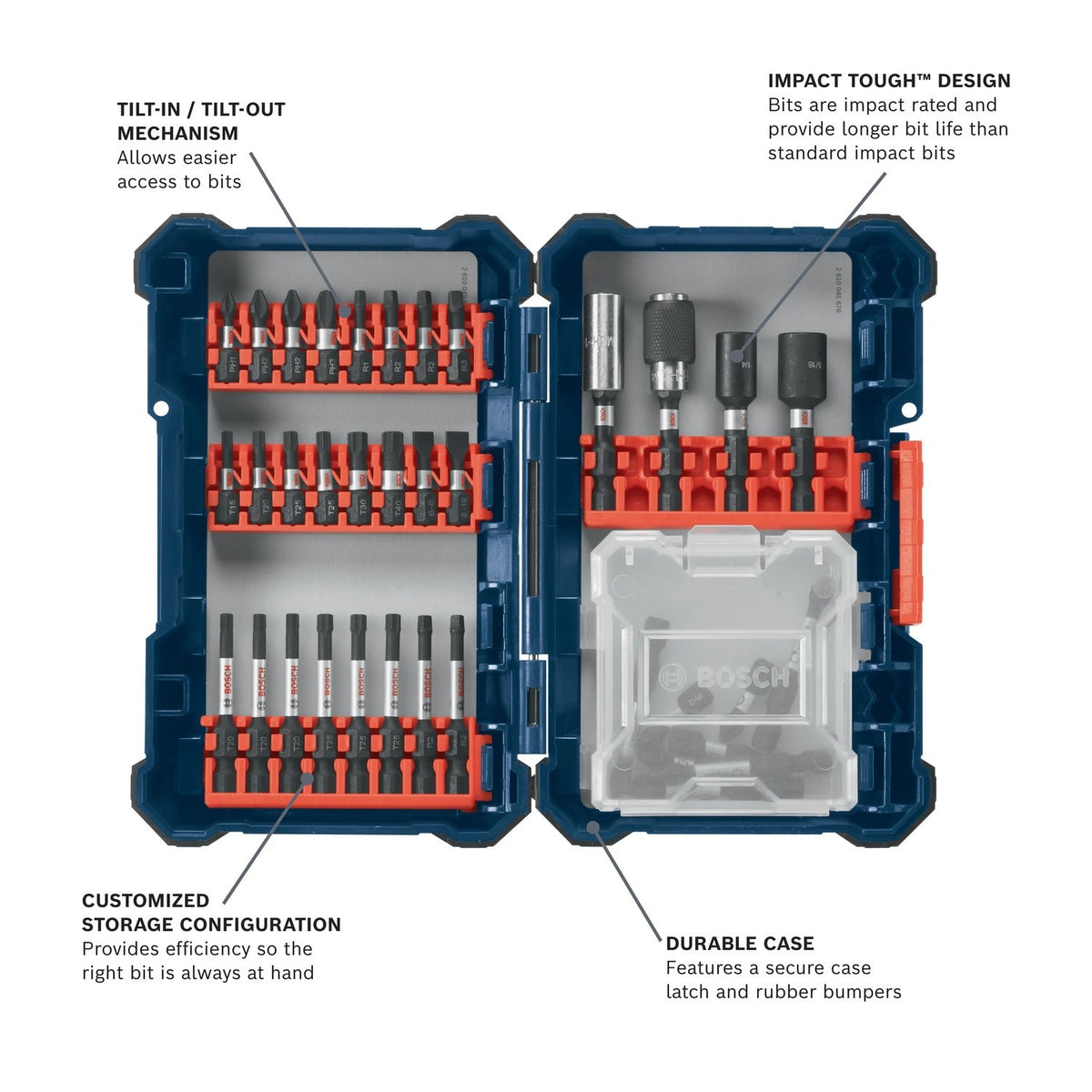 Bosch SDMS38 Impact Tough Screwdriving Bit Set with Custom Case System (38 Pack) - 2