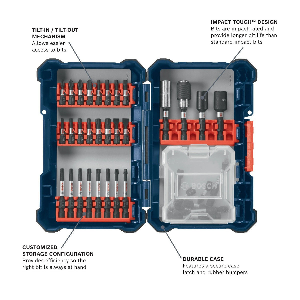 Bosch SDMS38 Impact Tough Screwdriving Bit Set with Custom Case System (38 Pack) - 2