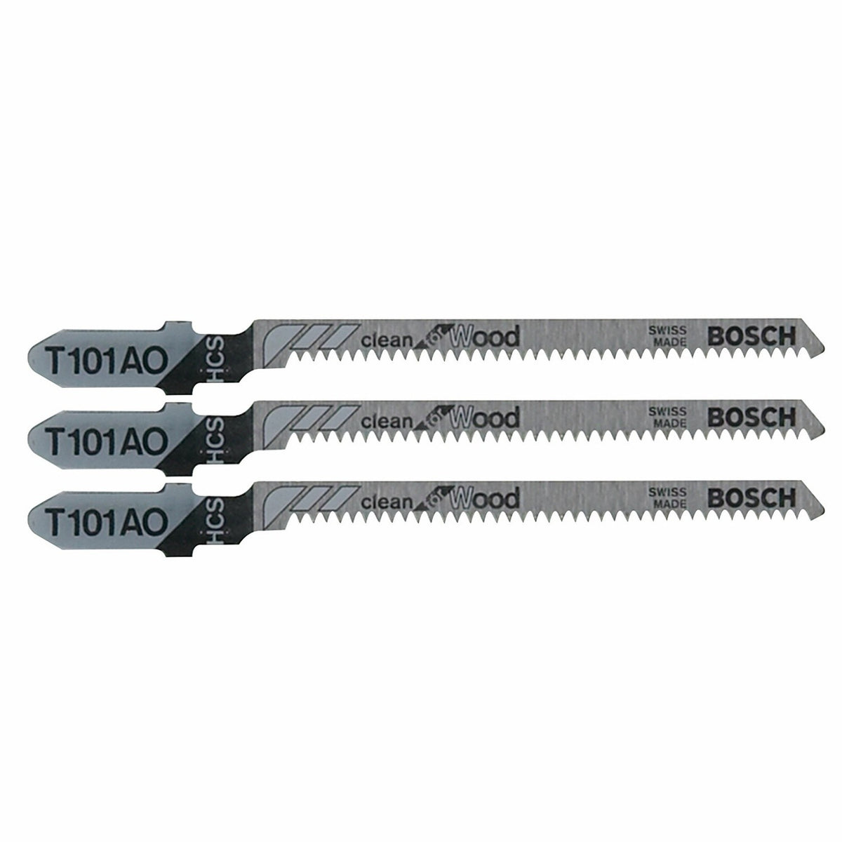 Bosch T101AO3 3-1/4" 20 TPI Clean for Wood T-Shank Jig Saw Blades (3 Pack)