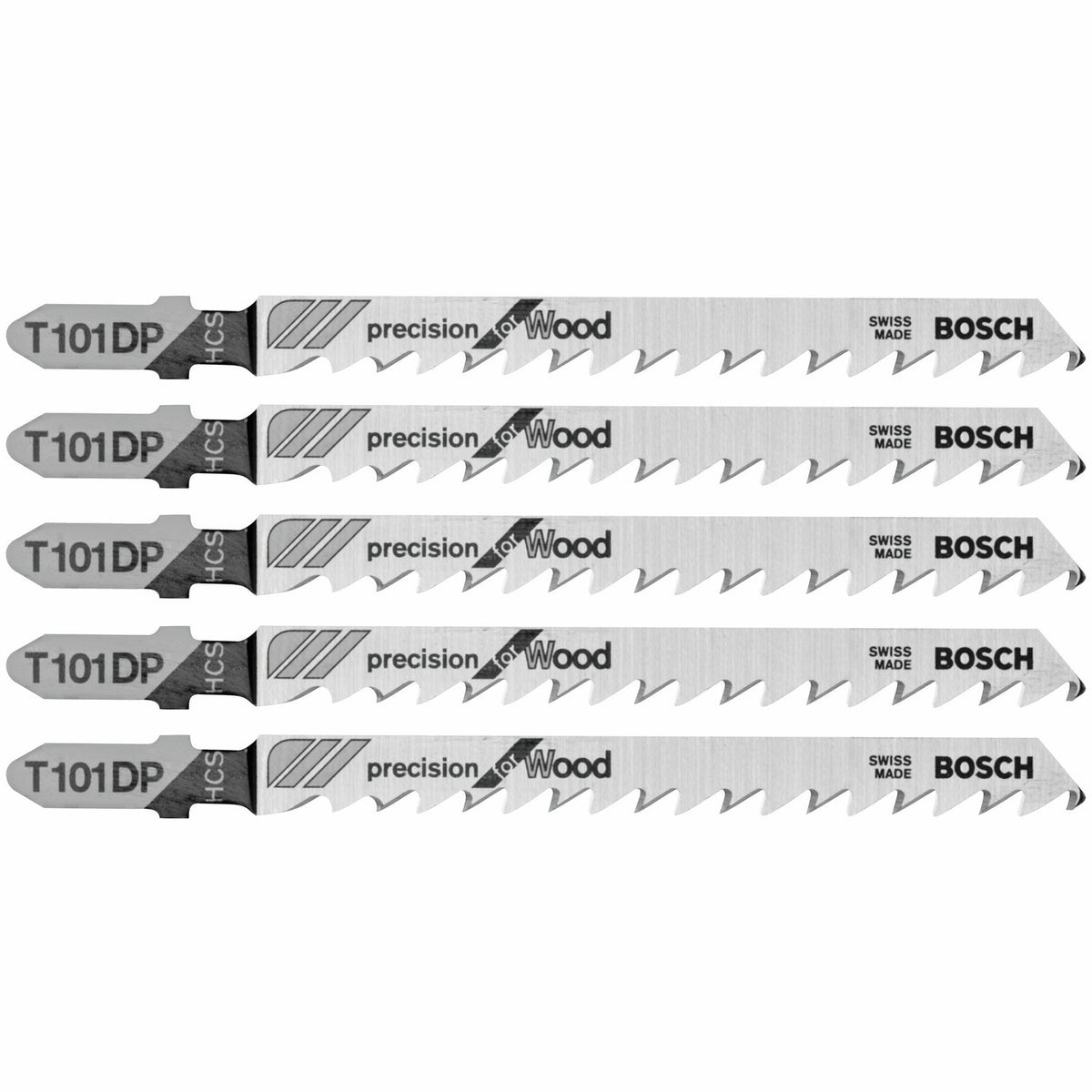 Bosch T101DP 4" 6 TPI Precision for Wood T-Shank Jig Saw Blades (5 Pack)