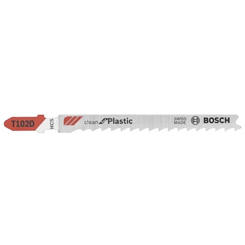 Bosch T102D3 4" 6 TPI Clean Cut T-Shank Jig Saw Blades for Polypropylene (3 Pack)