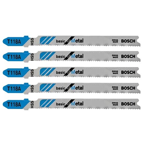 Bosch T118A3 3-5/8" 17-24 TPI Basic for Metal T-Shank Jig Saw Blades (3 Pack)