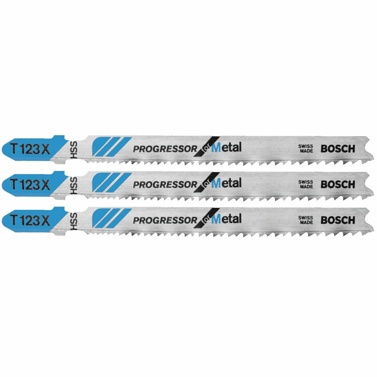 Bosch T123X3 4" 10-24 TPI Progressor for Metal T-Shank Jig Saw Blades (3 Pack)