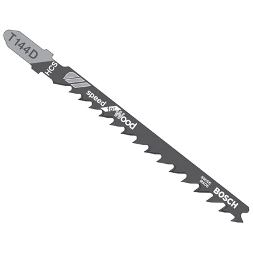 Bosch T144D100 4" 6 TPI T-Shank Jig Saw Blades for Fast Wood and Plywood Cuts (100 Pack)