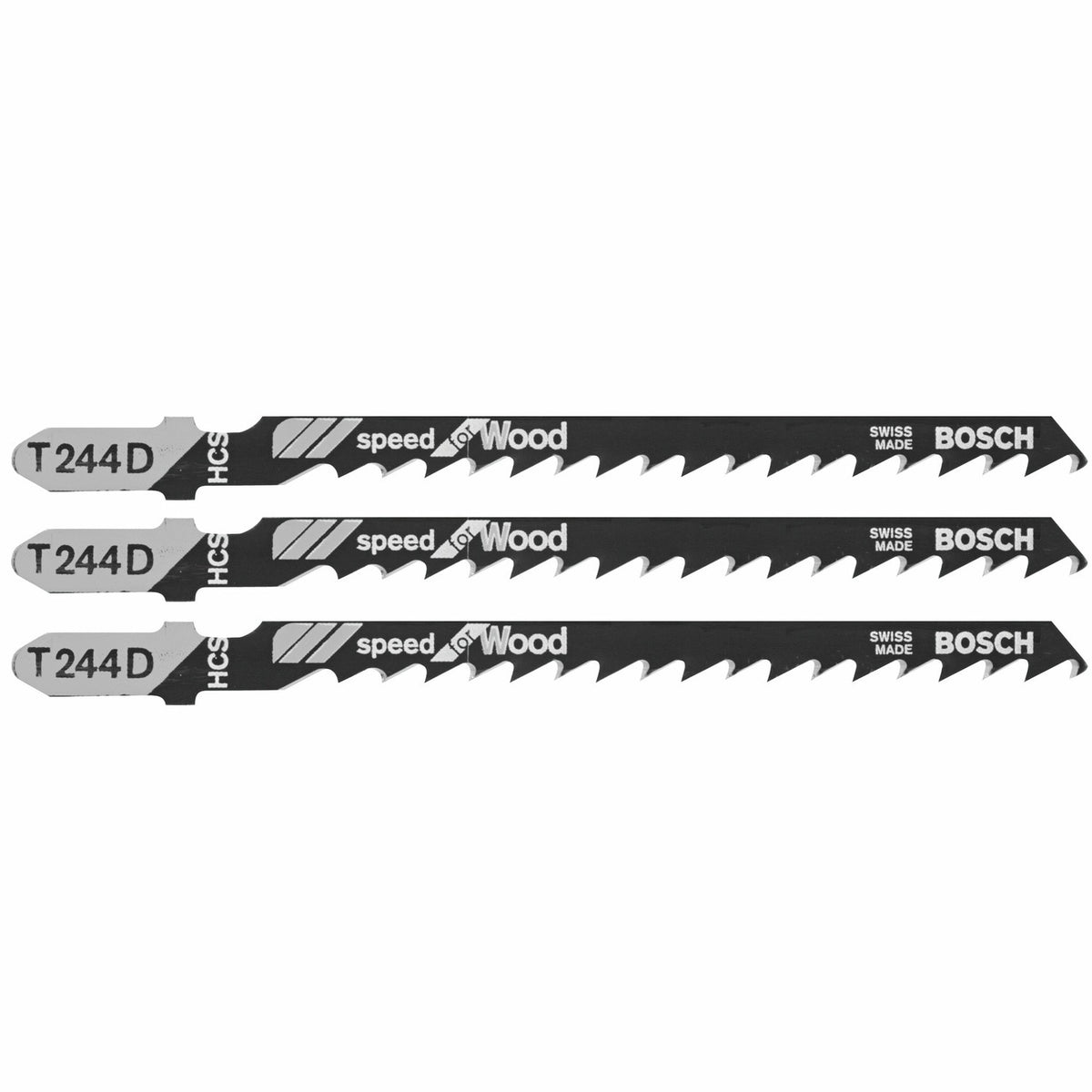 Bosch T244D3 4" 6 TPI Speed for Wood T-Shank Jig Saw Blades (3 Pack)