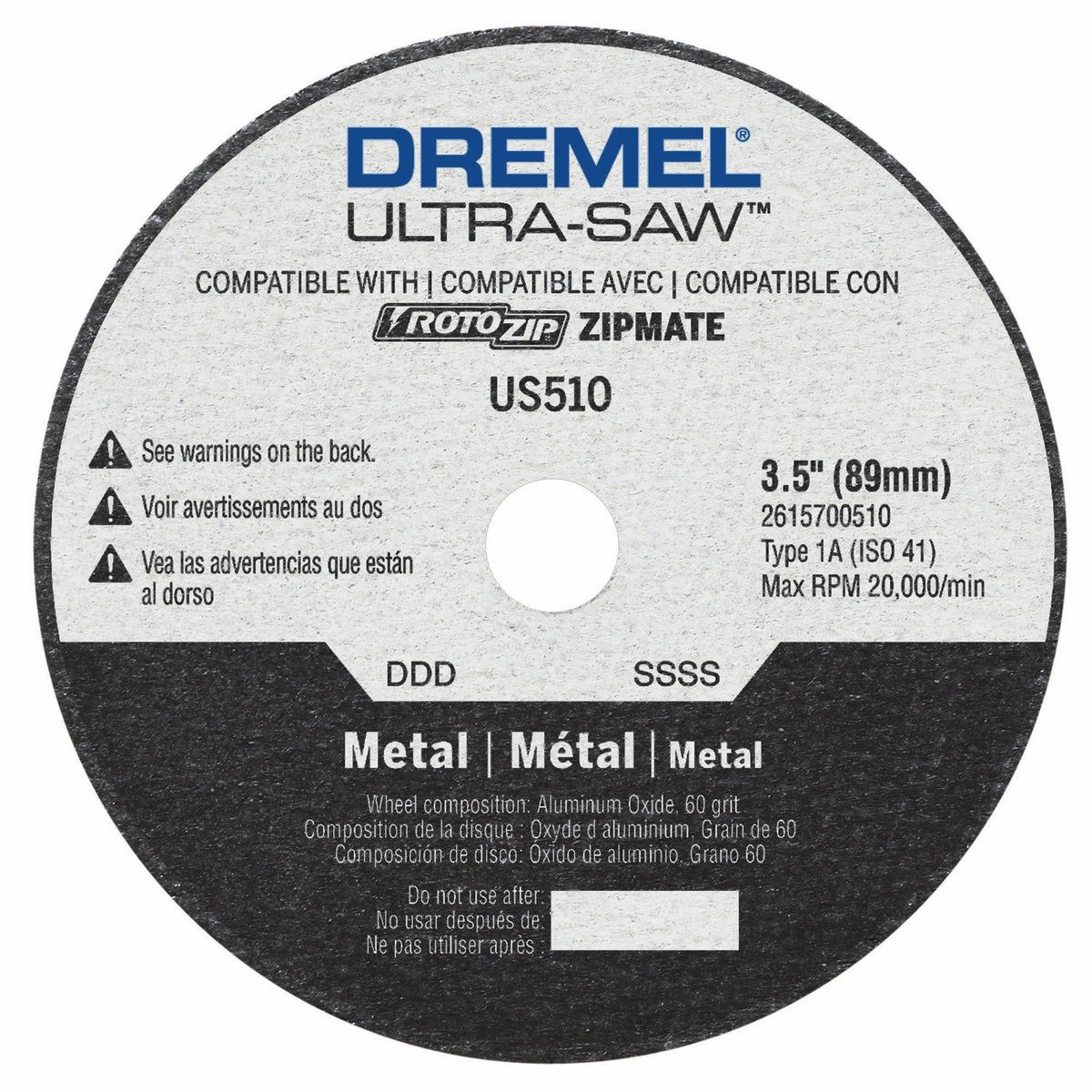 Bosch US510-01 3-1/2" Metal Cut-Off Wheel for Dremel Ultra-Saw and Rotozip
