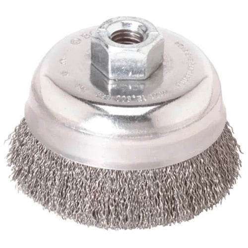 Bosch WB524 3" Carbon Steel Crimped Wire Cup Brush for Deburring and Corrosion Removal - 2